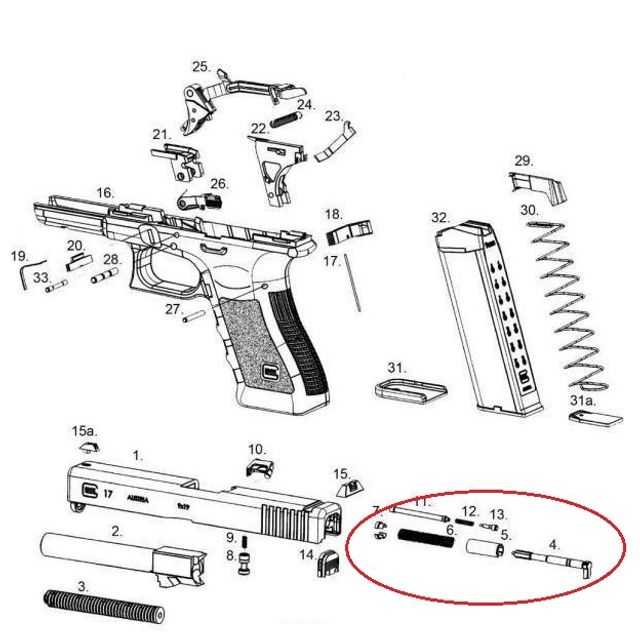 Ударник в сборе Glock Gen 1-4